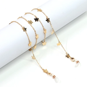 Butterfly Eyeglasses Chain Metal Alloy Non-Slip Glasses Strap Holder Elegant Fashionable Jewelry Accessories For Women