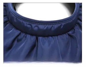 Detailed close-up showing reinforced circular stitching on navy sun hat top
