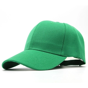 Detail view of emerald green baseball cap showing twill texture and six-panel structure