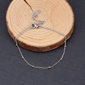 Elegant 18K gold-plated silver bead bracelet with adjustable lobster clasp and K18 tag