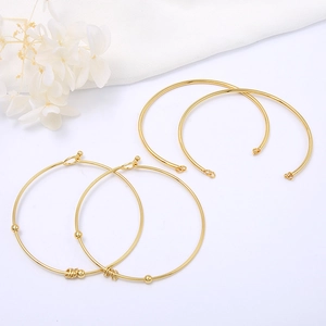 Minimalistische 18k vergoldete Armreifen mit Verbindungsringen für DIY Schmuckherstellung