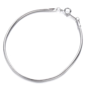 Minimalist S925 sterling silver snake bone chain bracelet with high polished finish