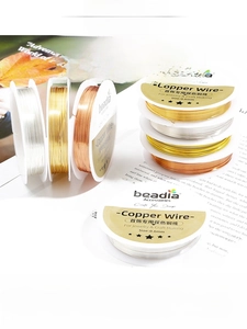 Close-up of 0.6mm copper craft wire in gold, silver and rose gold for DIY jewelry