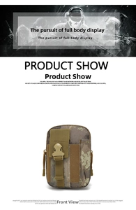 Tactical multicam molle pouch with quick-release buckle and durable nylon fabric detail