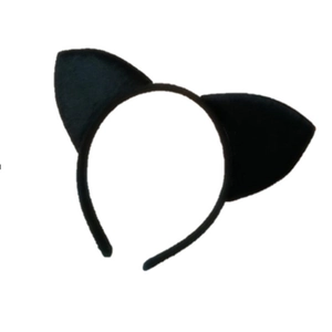 Mysterious black plush cat ear headband for sexy costume parties and festive cosplay