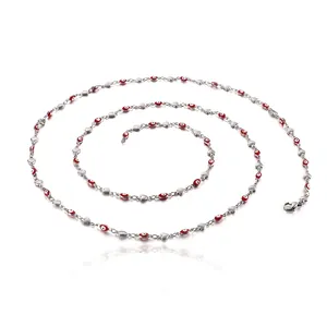 Ceinture Chaîne Acier Inoxydable Mauvais Œil Émail Rouge Pendentifs Cœur Bijoux Taille Bohème Pour Femmes
