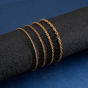 Golden titanium steel O-chain bracelet set showing four different thickness levels