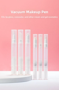 Portable refillable cosmetic pens with various brush heads for foundation and lip gloss