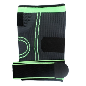 Genouillère de compression ajustable pour la course et le basket avec rayures vertes