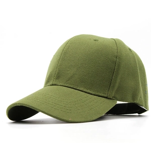 Detailed view of the olive green cotton twill texture and six-panel stitching of the cap