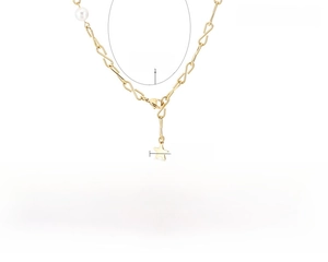 Details für goldene Sternhalskette mit Perle, 470mm Länge und 11g Gewicht