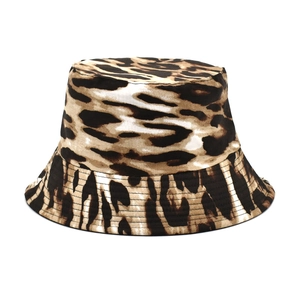 Unisex Cotton Bucket Hat Leopard Print Daisy Floral Sun Protection Foldable Summer Outdoor Travel Beach Fishing Hat