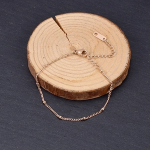 Rose gold 18K plated bead chain bracelet with lobster clasp and adjustable link chain