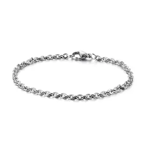 Minimalist Stainless Steel Cable Chain Bracelet With Lobster Clasp For Men And Women Polished Finish Jewelry