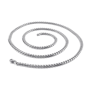Minimalist silver NK curb chain body jewelry in polished stainless steel for women