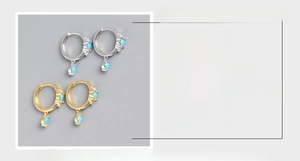 S925 silver turquoise hoop earrings with size dimensions and weight specifications