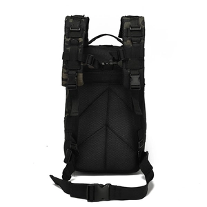 Detail of tactical backpack with breathable honeycomb mesh padding and adjustable straps