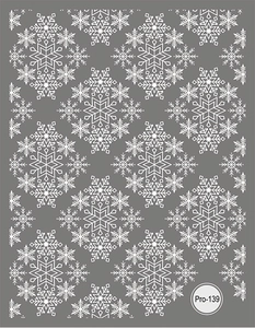 Close-up of 5D embossed white snowflake nail stickers with refined floral pattern texture