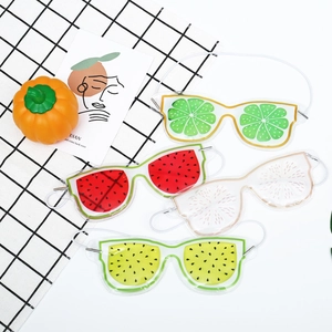 Reusable fruit gel ice eye mask set for cooling relief and dark circles treatment