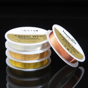 Close-up of 0.3mm tarnish-resistant copper wire in silver, gold and bronze for DIY jewelry