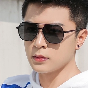 Men Aviator Sunglasses Metal Frame Double Bridge UV400 Protection For Driving Outdoor Fashion Large Geometric Lens