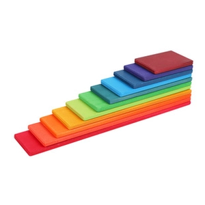 Ensemble de planches en bois arc-en-ciel pour peinture DIY et empilage