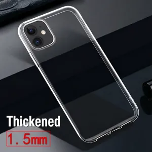 Clear 1.5mm thickened TPU protective case for iPhone 16 Pro Max with shockproof design