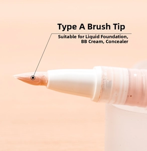 Detail of soft fiber brush head for liquid foundation and concealer twist pen