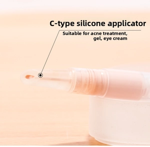 Detail of Type C slanted silicone tip applicator for filling eye cream or gel liquids