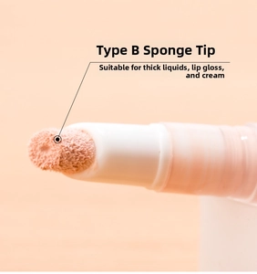 Detail view of flocked sponge applicator tip for cosmetic liquid dispensers