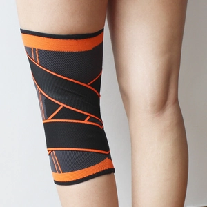 Genouillère de compression respirante avec sangles pour la course et le basket-ball