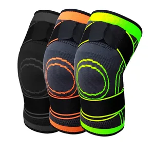 Genouillère de compression respirante avec sangles réglables pour la course et le sport