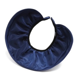 Navy blue wide brim sun hat for women with shell-shaped design and UV protection