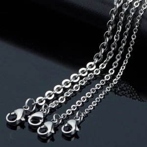 Minimalist Stainless Steel Necklace Chain With Lobster Clasp For Men Women Unisex DIY Jewelry Accessory Cross O Chain