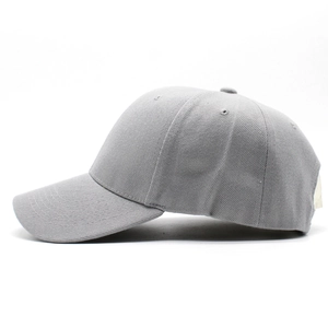 Classic gray cotton twill baseball cap with six-panel construction and curved brim for women