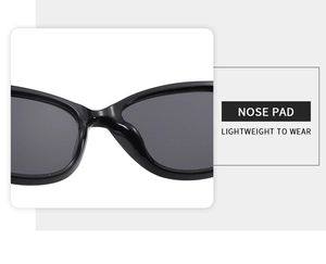 Détail du support nasal intégré sur lunettes de soleil vintage pour un port confortable