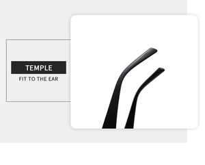 Vue détaillée des branches noires ergonomiques avec un design ajusté à l'oreille