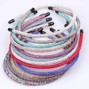 Elegant Rhinestone Headband Pavé Thin Shiny Hair Hoop For Women Girls Fashion Hair Accessory Party Wedding Gift