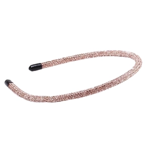 Elegant rose gold thin headband fully paved with sparkling crystals for daily wear