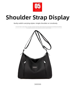 Detail showing durable waterproof nylon fabric and adjustable strap of the crossbody bag