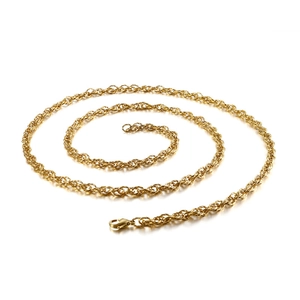 Fashionable golden twisted rope chain waist accessory with secure lobster clasp closure