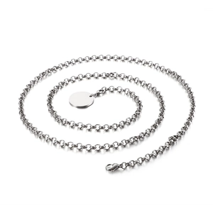 Chaîne de corps minimaliste en acier argenté avec perles et pendentif rond élégant