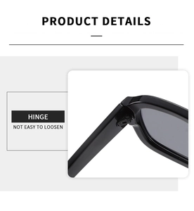 Detailed close-up of a durable black sunglasses hinge with smooth opening mechanism