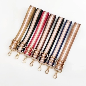 Adjustable nylon wide replacement shoulder straps for bags with gold metal hardware