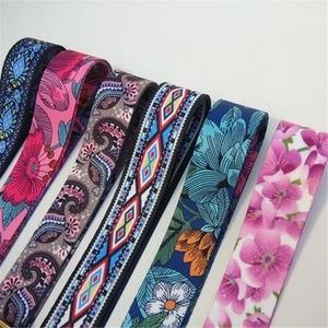 Multiple colorful bohemian floral and geometric patterned wide shoulder straps for bags