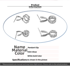 Detailed view of S925 sterling silver pinch bails for pendants and jewelry DIY