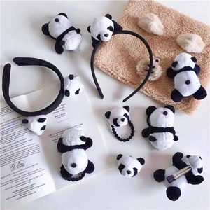 Χαριτωμένα Αξεσουάρ Μαλλιών Panda Λούτρινα Κορδέλα Μαλλιών Κλιπ Μπλούζα Για Γυναίκες Κορίτσια Ύφασμα