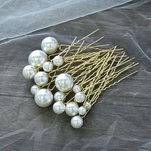 U Shaped Artificial Pearl Hair Sticks Wedding Bridal Headwear Elegant Styling Pins Alloy Faux Artificial Pearl Retro Accessories Women