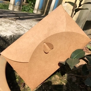 Retro Kraft Paper Envelopes With Heart Shape Buckle DIY Stationery Cards Brown