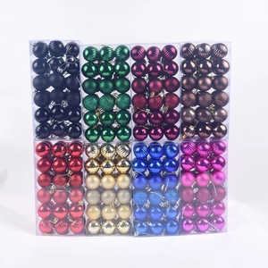 Christmas Ball Ornaments Shatterproof Plastic Mixed Finishes Shiny Matte Glitter Textured Holiday Tree Decoration Festive